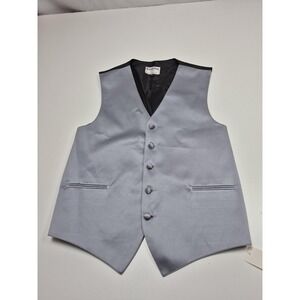 Tuxedo Park Vest Mens Medium Silver Satin Polyester Tuxedo Wedding Formal